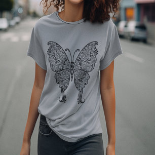 Camiseta Mariposa desgastada de estilo boho