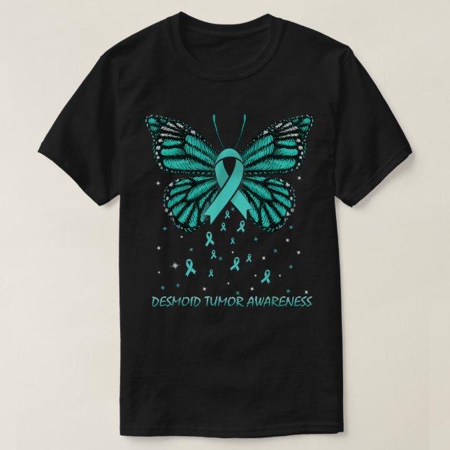 Camiseta Mariposa desmoidea de conciencia de los tumores (Diseño del anverso)