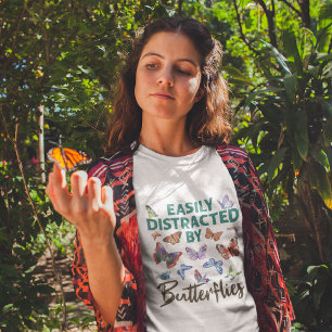 Camiseta Mariposa distrada fácilmente por mariposas