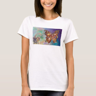 CAMISETA MARIPOSA EN DESTELLOS DE ORO