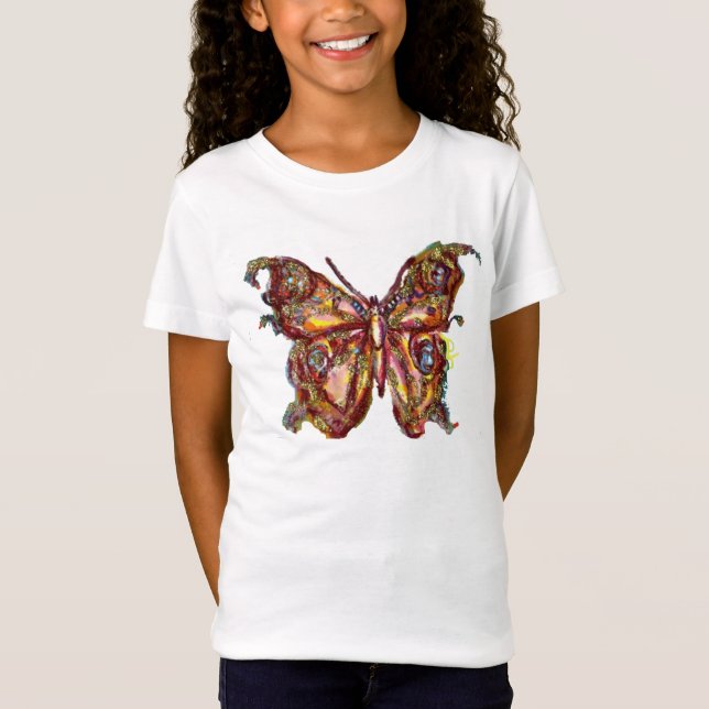 CAMISETA MARIPOSA EN DESTELLOS DE ORO (Anverso)
