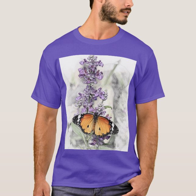 Camiseta Mariposa en flor 1 (Anverso)