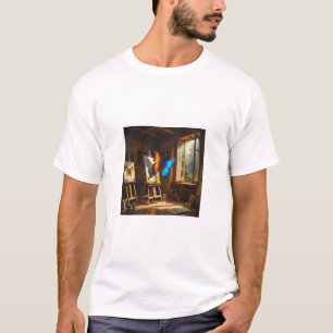 Camiseta Mariposa en la pintura de casa
