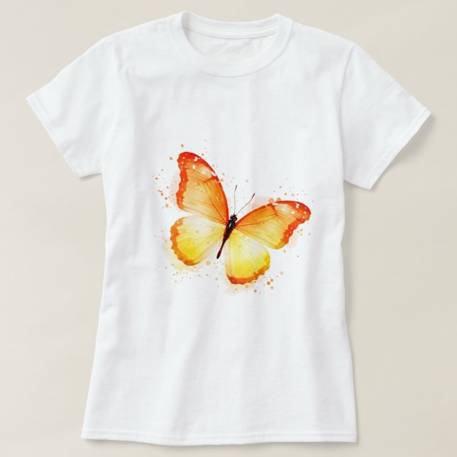 Camiseta Mariposa en naranja (Diseño del anverso)