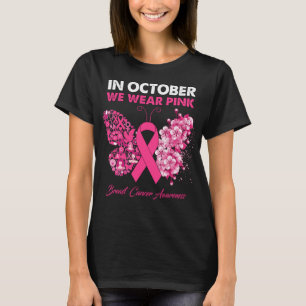 Camiseta Mariposa En Octubre Usamos Cáncer De Mama Rosa