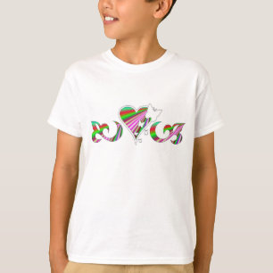 Camiseta Mariposa en Rainbow Lily y Heart