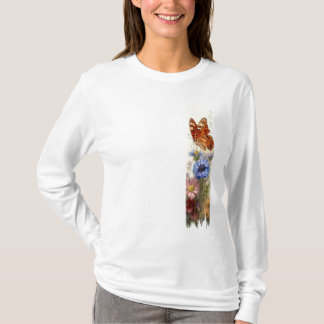 Camiseta Mariposa entre flores silvestres Pinza de pincel
