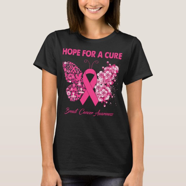Camiseta Mariposa Esperanza Por Un Guerrero Del Cáncer De M (Anverso)