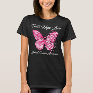 Camiseta Mariposa Fe Esperanza Amor Conciencia sobre el Cán