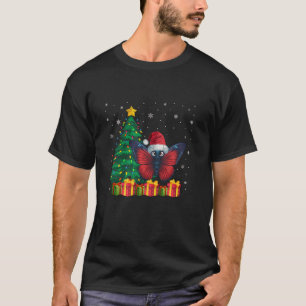Camiseta Mariposa fea Santa Hat Árbol de Navidad Encendido