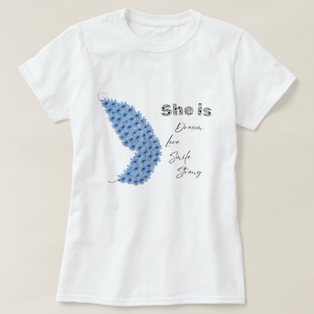 Camiseta Mariposa flor, es una sonrisa de amor soñada (Diseño del anverso)