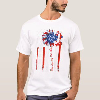 Camiseta Mariposa Flor USA Con