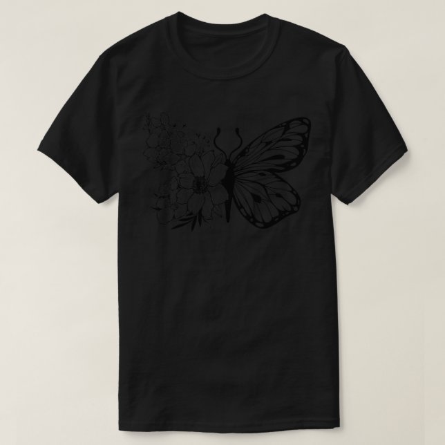 Camiseta Mariposa floral (Diseño del anverso)