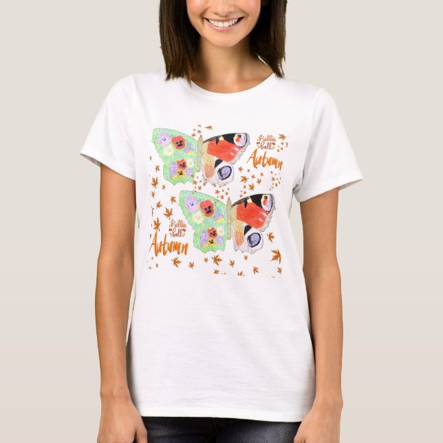 Camiseta Mariposa floral otoño (Anverso)