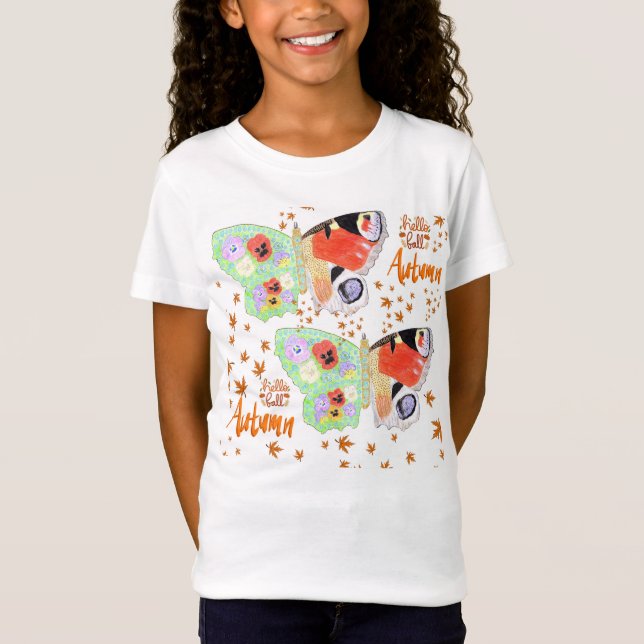 Camiseta Mariposa floral otoño (Anverso)