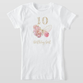 Camiseta Mariposa floral tema 10 cumpleaños