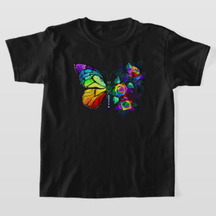 Camiseta Mariposa florida arcoiris