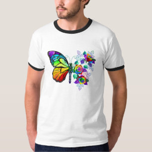 Camiseta Mariposa florida arcoiris