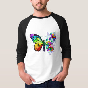 Camiseta Mariposa florida arcoiris