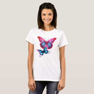 Camiseta Mariposa flotante Mariposas coloridas sobre blanco