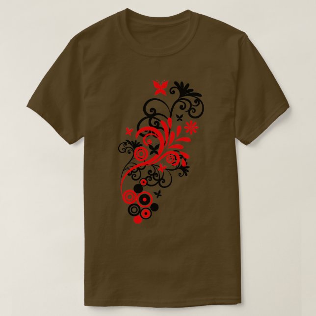 Camiseta Mariposa Flourish RED (Diseño del anverso)
