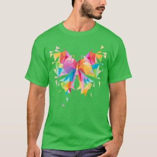 Camiseta Mariposa geométrica abstracta y colorida