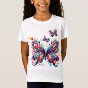 Camiseta - Mariposa geométrica colorida