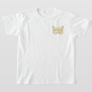 Camiseta Mariposa geométrica de oro impresa