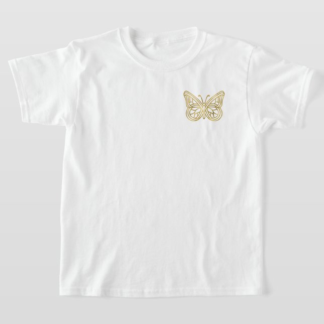 Camiseta Mariposa geométrica de oro impresa (Distribución)