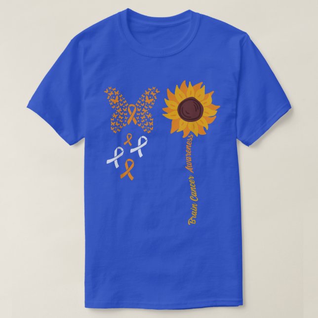 Camiseta Mariposa girasol Cerebro Cáncer de Cerebro Químico (Diseño del anverso)