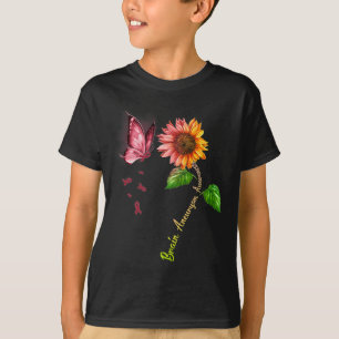 Camiseta Mariposa Girasol Cerebro Sensibilización sobre el 