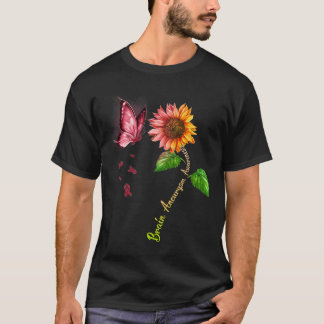 Camiseta Mariposa Girasol Cerebro Sensibilización sobre el 