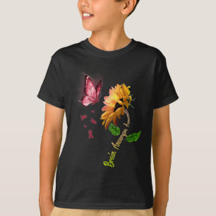 Camiseta Mariposa Girasol Cerebro Sensibilización sobre el 