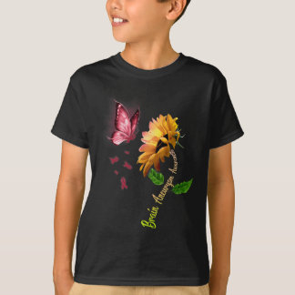 Camiseta Mariposa Girasol Cerebro Sensibilización sobre el
