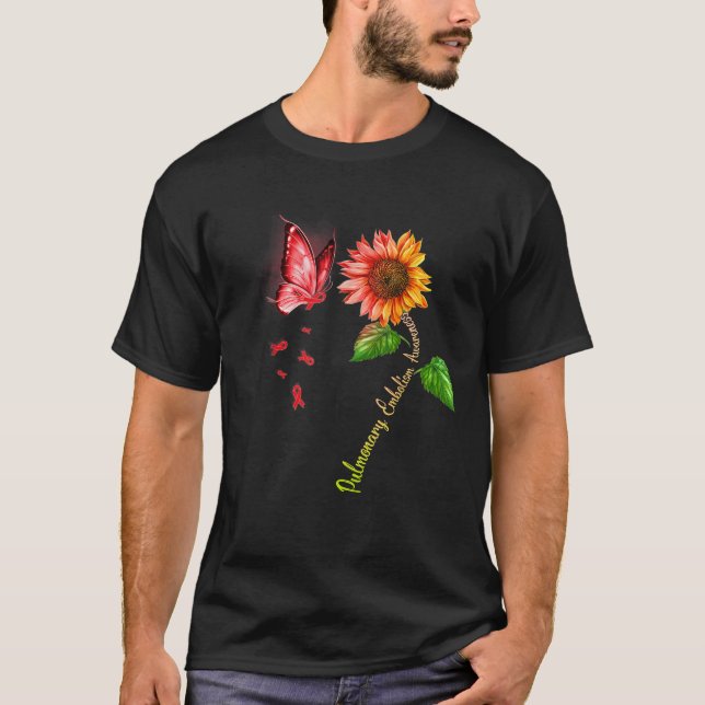 Camiseta Mariposa Girasol Embolismo pulmonar Conciencia T (Anverso)