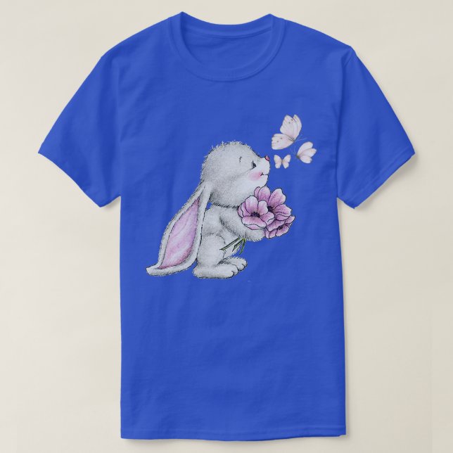 Camiseta Mariposa gráfica de conejo Ester, flores  (Diseño del anverso)