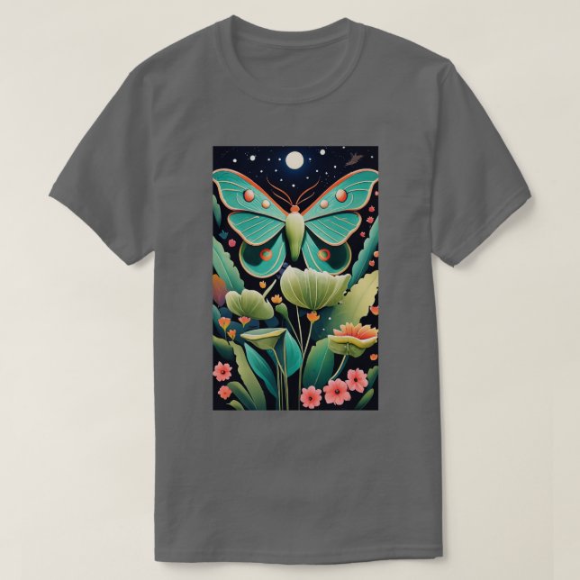 Camiseta Mariposa Grunge Fairycore Estética Luna Moth Mus (Diseño del anverso)