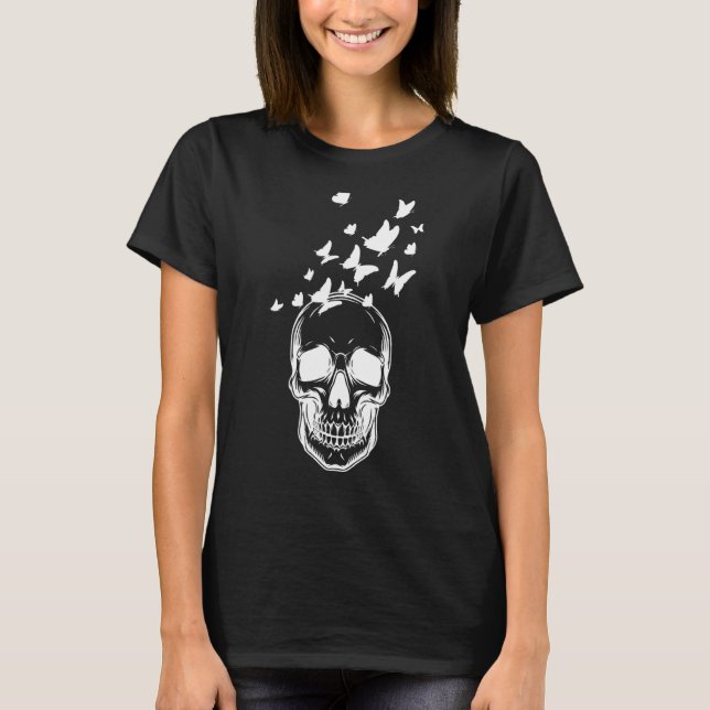 Camiseta Mariposa Grunge Fairycore Estética Skeleton Skelet (Anverso)
