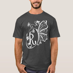 Camiseta Mariposa Grunge Fairycore Letra estética R Mono