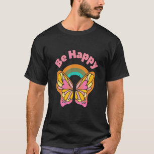 Camiseta Mariposa Hippie de la Felicidad Signo de Paz Yoga