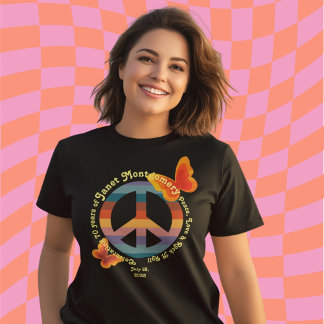 Camiseta Mariposa Hippie Retro 70 cumpleaños de foto