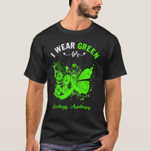 Camiseta Mariposa I Usa Verde Para La Conciencia De La Esco
