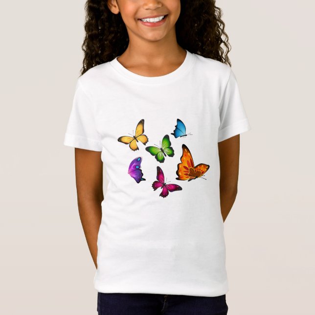 Camiseta Mariposa ilustrada de las mariposas (Anverso)