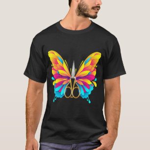 Camiseta Mariposa Insectos Fly Scissors Hairstyle Barber Ha
