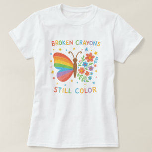 Camiseta Mariposa Inspiradora de Crayones Rotos Todavía Col