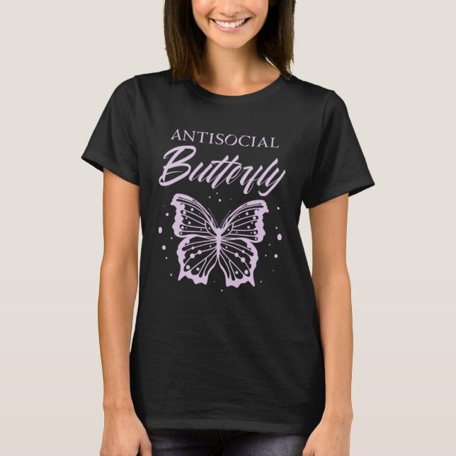 Camiseta Mariposa Introvertida Antisocial (Anverso)