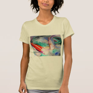 Camiseta Mariposa Koi acuarela Arte de pescado japonés