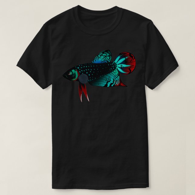 Camiseta Mariposa koi betta saimese combatiendo (Diseño del anverso)
