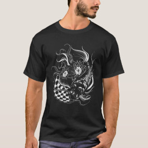 Camiseta Mariposa Koi Yin Yang Arte En Un Estanque Koi