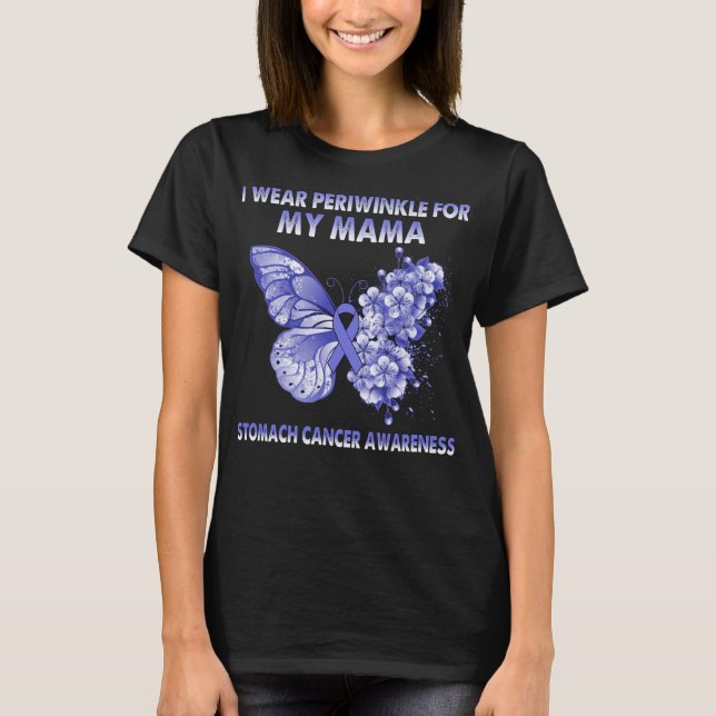 Camiseta Mariposa: Llevo Periwinkle Para Mi Mamá Stomach Ca (Anverso)